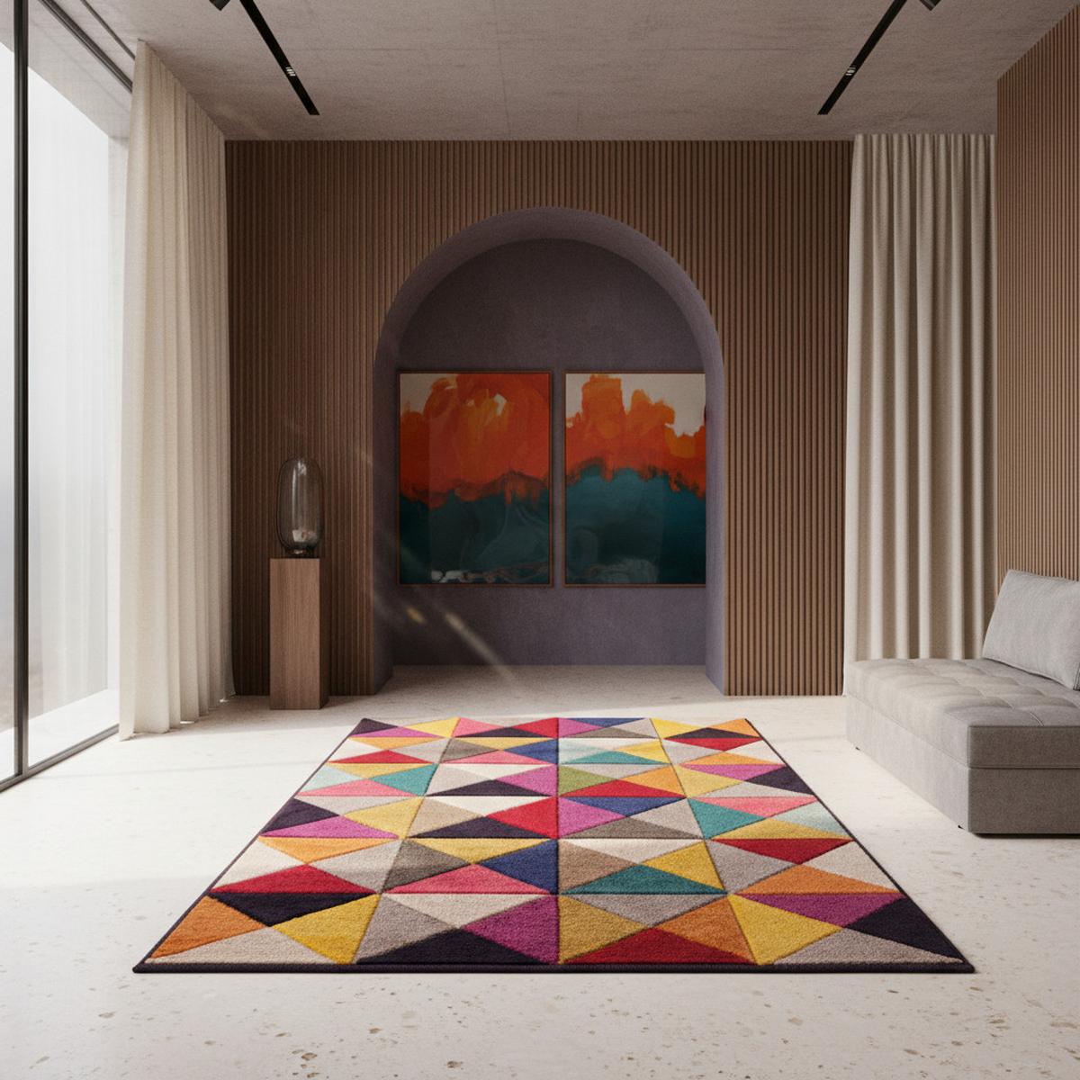 TEPPICH MEON, geometrisch, aus Polypropylen, Florhöhe 11 mm, Bunt, 200 x 290 cm - Multicolor, Textil (290/200cm) - KADIMA DESIGN