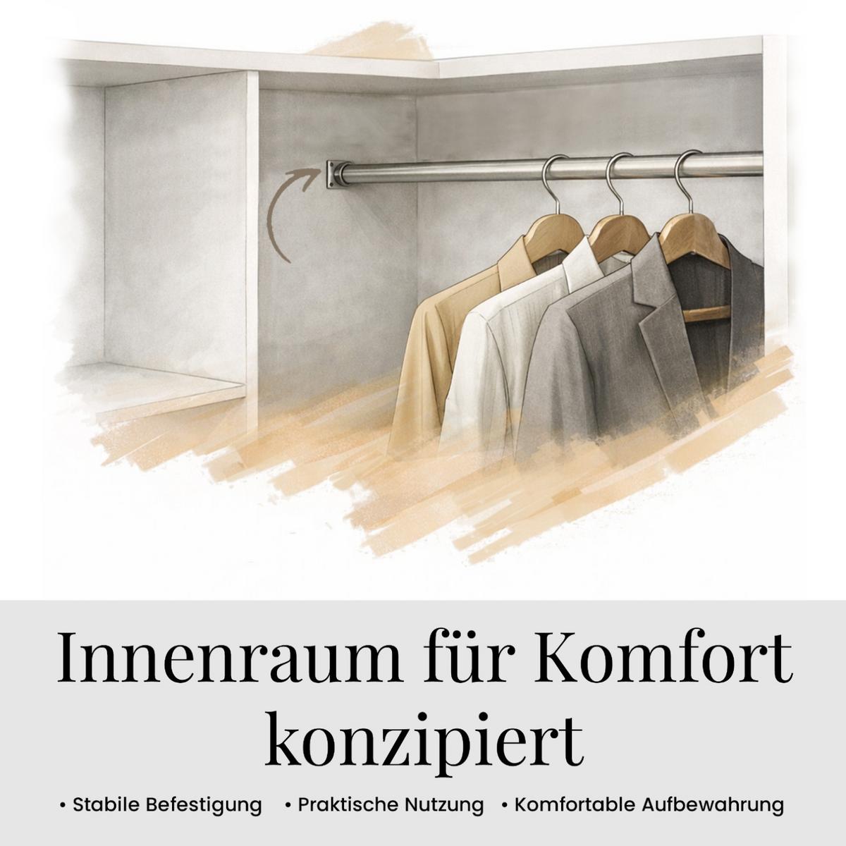 SCHWEBETÜRENSCHRANK 120 - GRECJA - Weiß mit Spiegel - Alufarben/Weiß, Holzwerkstoff/Metall (120/216/61cm) - MKS