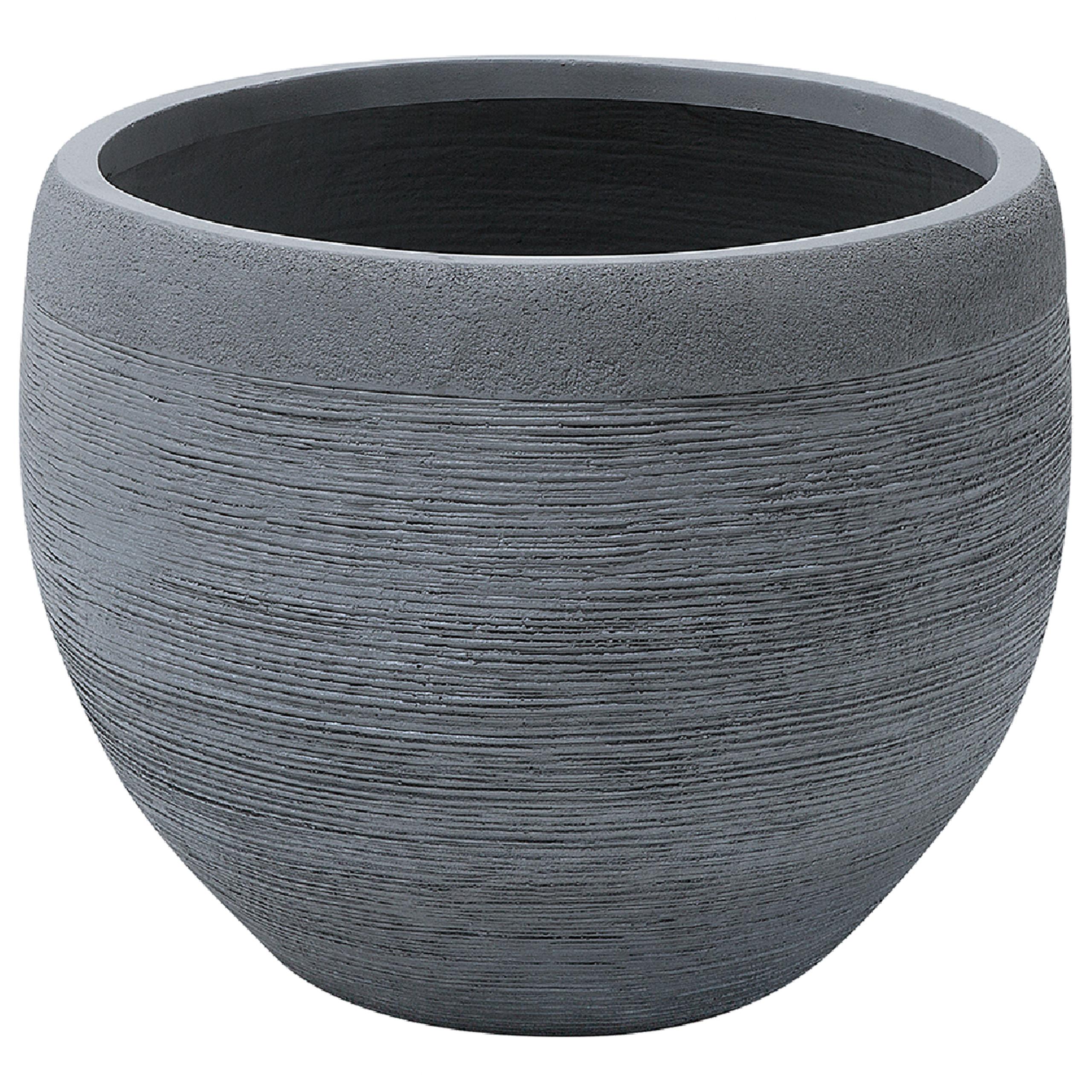 BLUMENTOPF grau rund 50/50/39 cm Zakros - Grau, Naturmaterialien (39cm) - Beliani