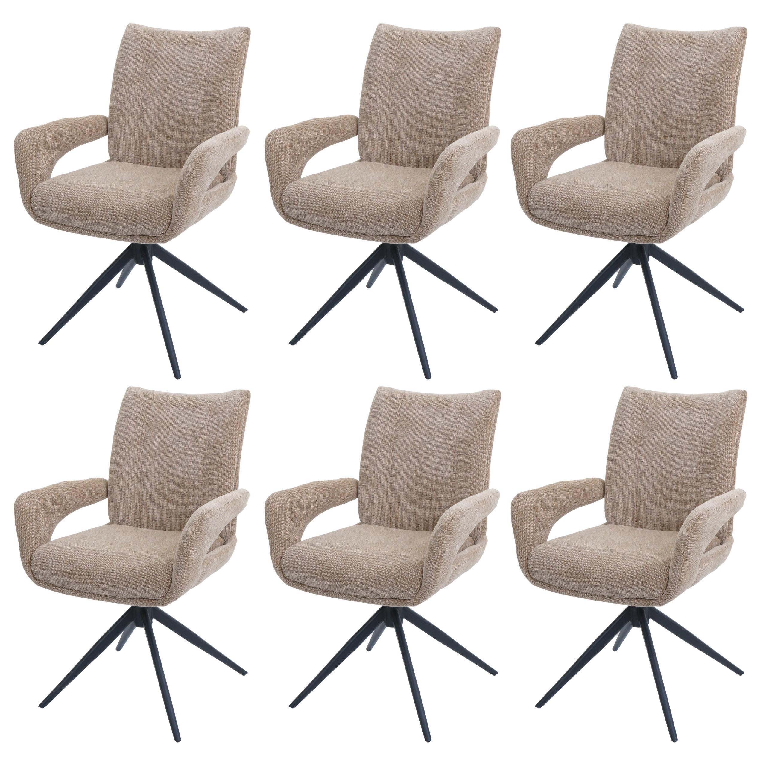 ESSZIMMERSTUHL Braun 6er-Set - Hellbraun/Braun, Textil (60/90/60cm) - MCW