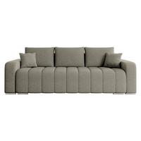 SCHLAFSOFA Pufetto Boucle - Greige/Silberfarben, Holz/Textil (244/86/90cm) - MIRJAN24