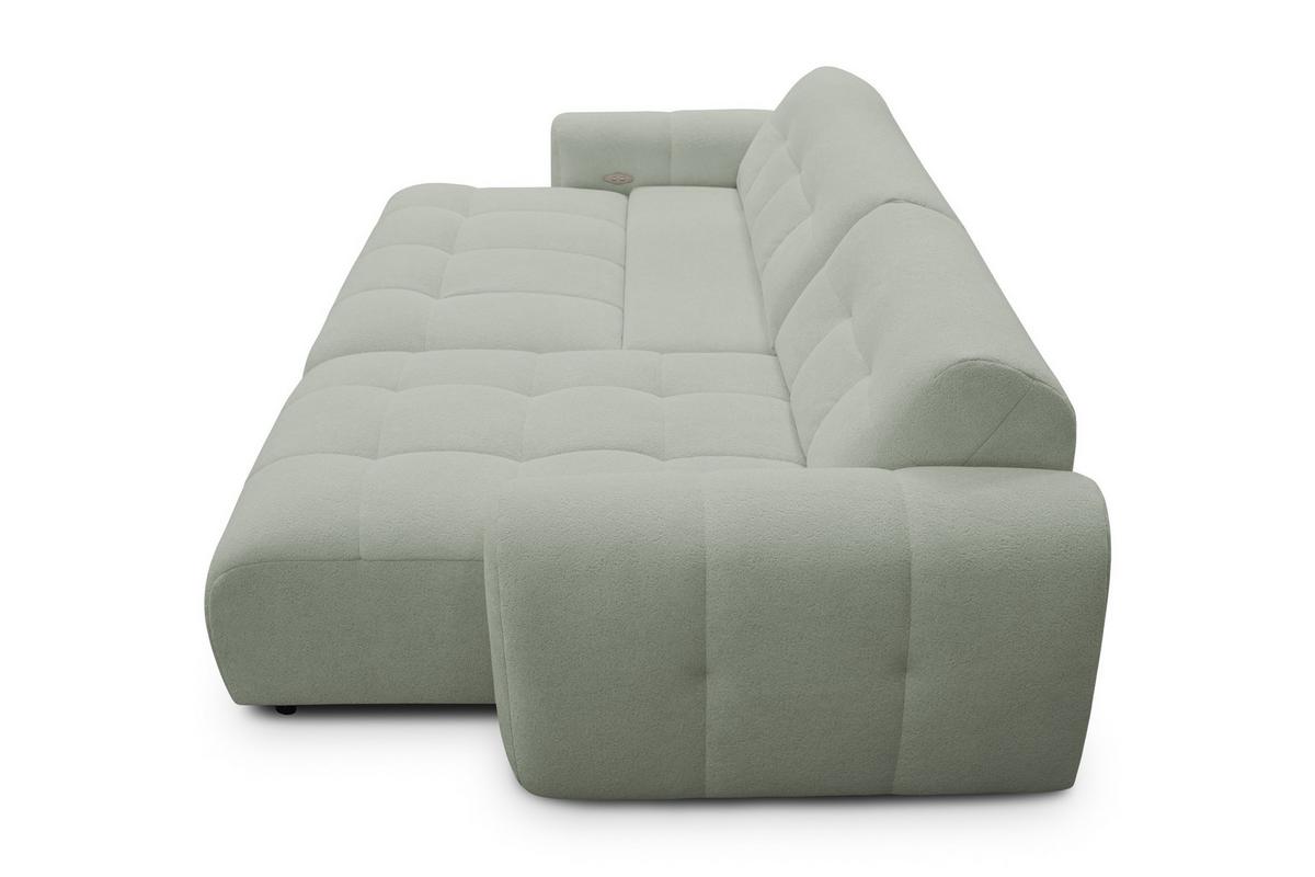 ECKSOFA LUMERO 4-Sitzer RECHTS, hellgrün - Schwarz/Hellgrün, Holz/Textil (275/166cm) - Courtois Laville