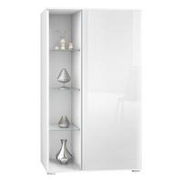VITRINE Davos Weiß Hochglanz - Weiß Hochglanz, Holzwerkstoff (71.5/134/35cm) - Vladon