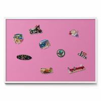 MAGNETTAFEL 100x70 cm Weißer Rahmen Pink - Hellrot, Metall (100/70/0.4cm) - TULUP