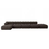 ECKSOFA modulares Sofa Lizur-L3 - 475x160x70 cm Braun Velours - Braun, Holzwerkstoff/Textil (475/160cm) - ALTDECOR