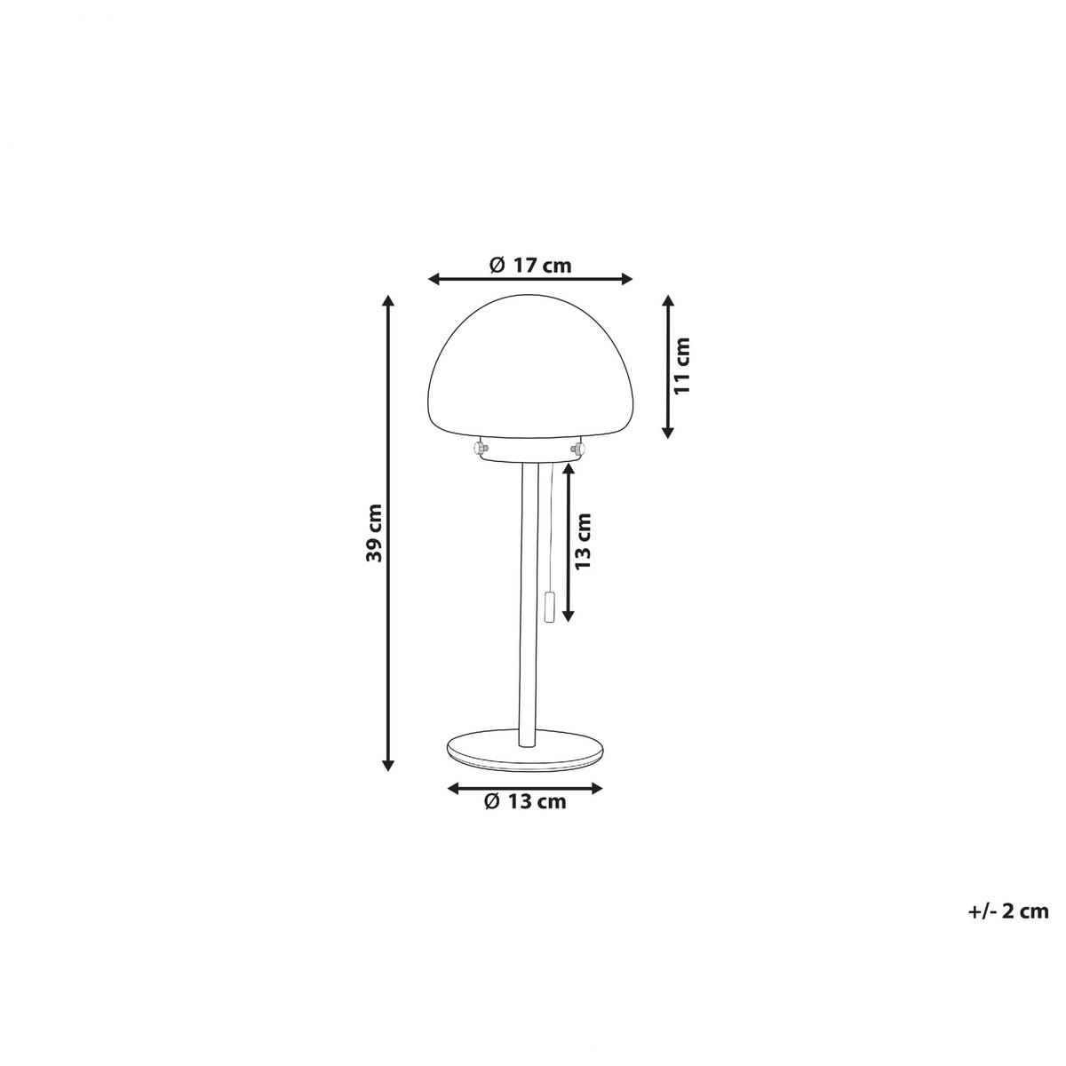 TISCHLAMPE Moruga 17/17/39 cm - Goldfarben, Glas (17/13/39cm) - Beliani