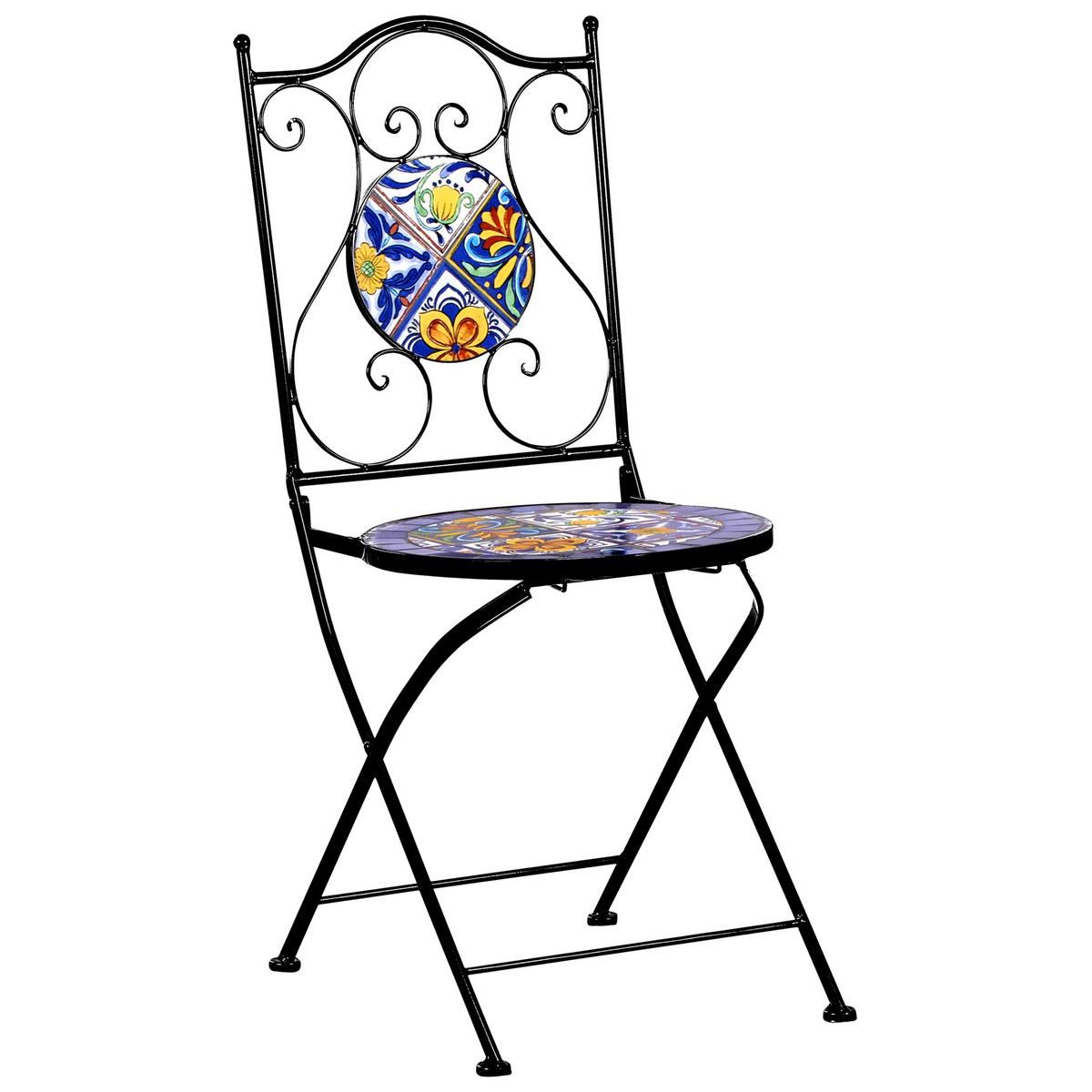 BISTRO-SET Schwarz Coriano - Blau/Schwarz, Metall - Beliani