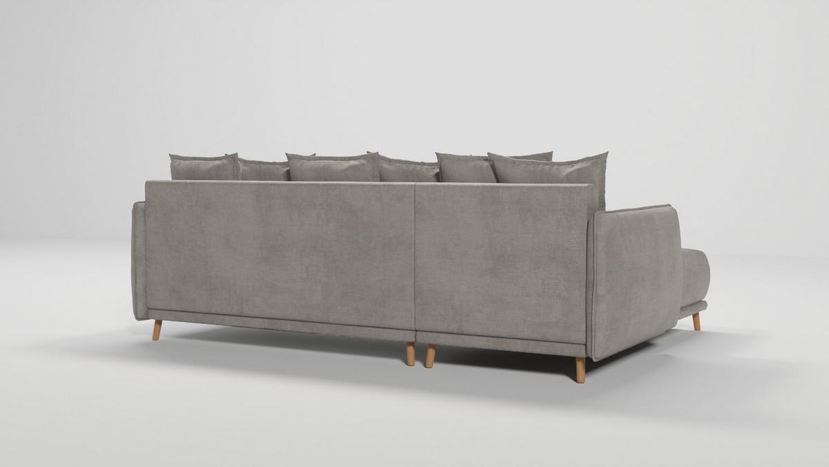 ECKSOFA Chroma Dunkelbeige Luxusmicrofaser - Beige/Braun, Holz/Textil (238/170cm) - S-Style
