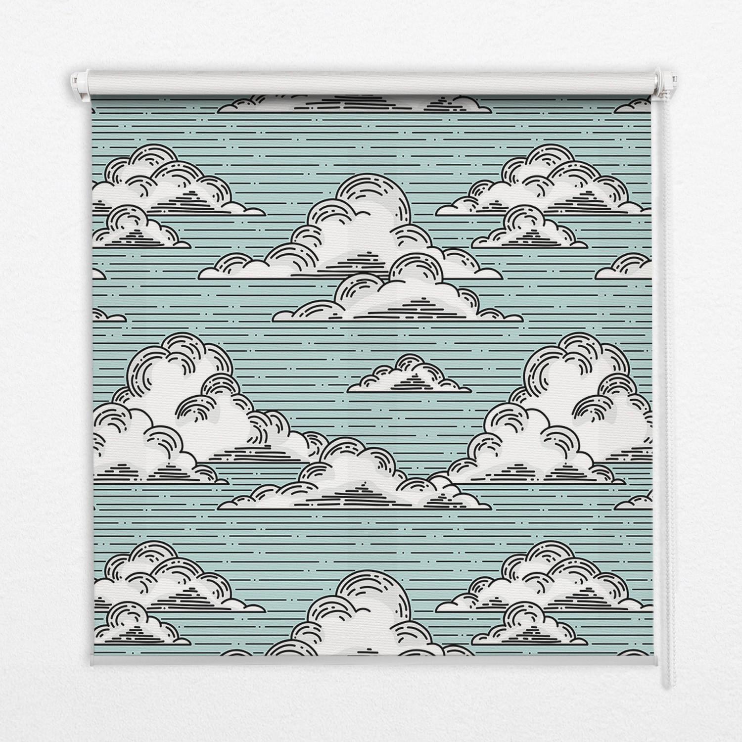 INNENROLLO - Fensterrollo - Rollo - 90x180 cm - Wolken - Weiß, Kunststoff (90/180/0.5cm) - TULUP