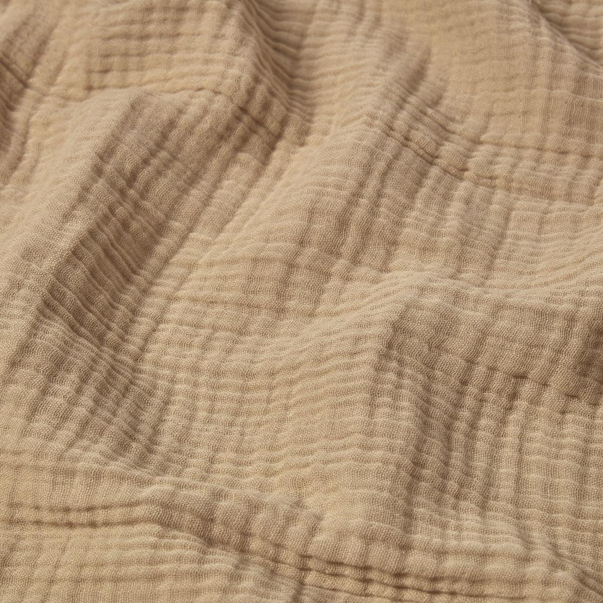 WOHNDECKE Musselin mokka mit Quasten - Mokka, Textil (127/180cm) - Homescapes