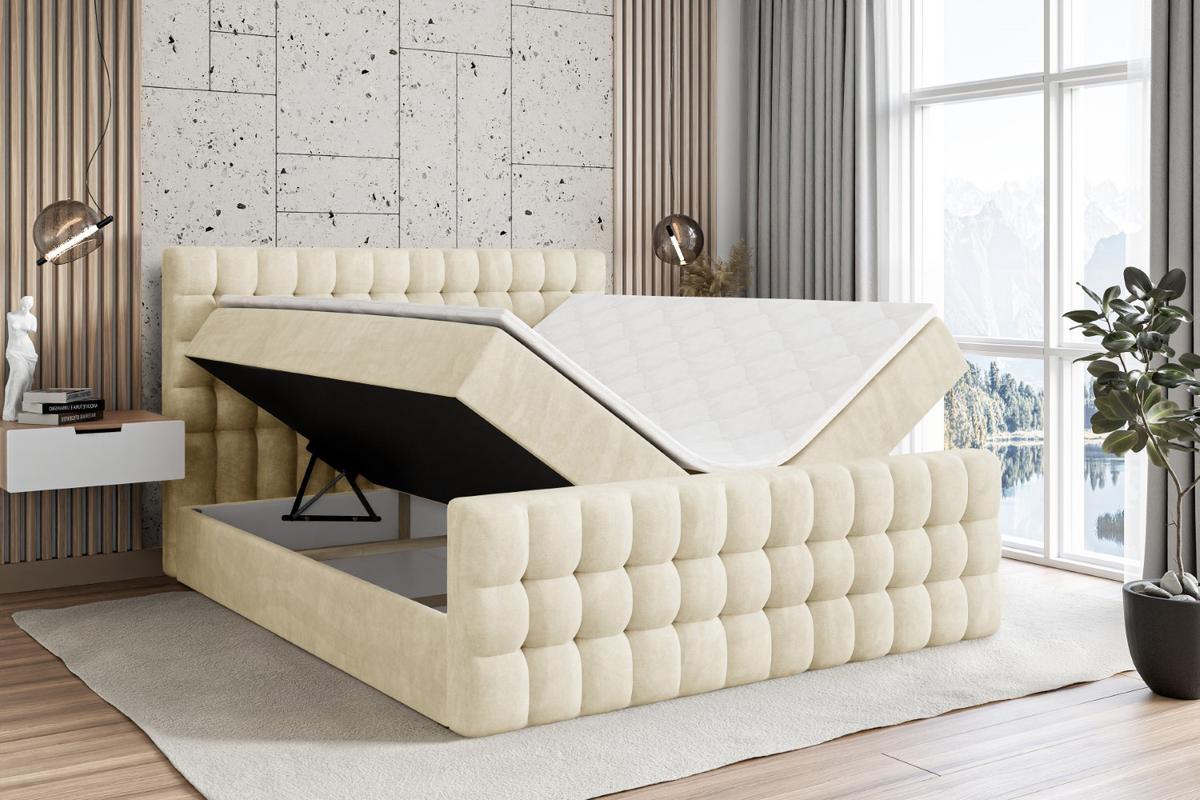 BOXBETT VIONE-Z - 140 x 200 - H4 - Beige - Beige, Holzwerkstoff (140/200cm) - ALTDECOR