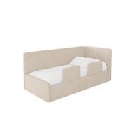 EINZELLBETT Jugendbett mit Bettkasten und Matratze H3/H4, Links - NORY 80x200 Beige - Creme, Holzwerkstoff/Textil (80/200cm) - ALTDECOR