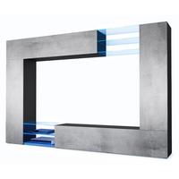 WOHNWAND Mirage Front in Beton Oxid Optik - Hellgrau, Holzwerkstoff (262/182.5/39cm) - Vladon