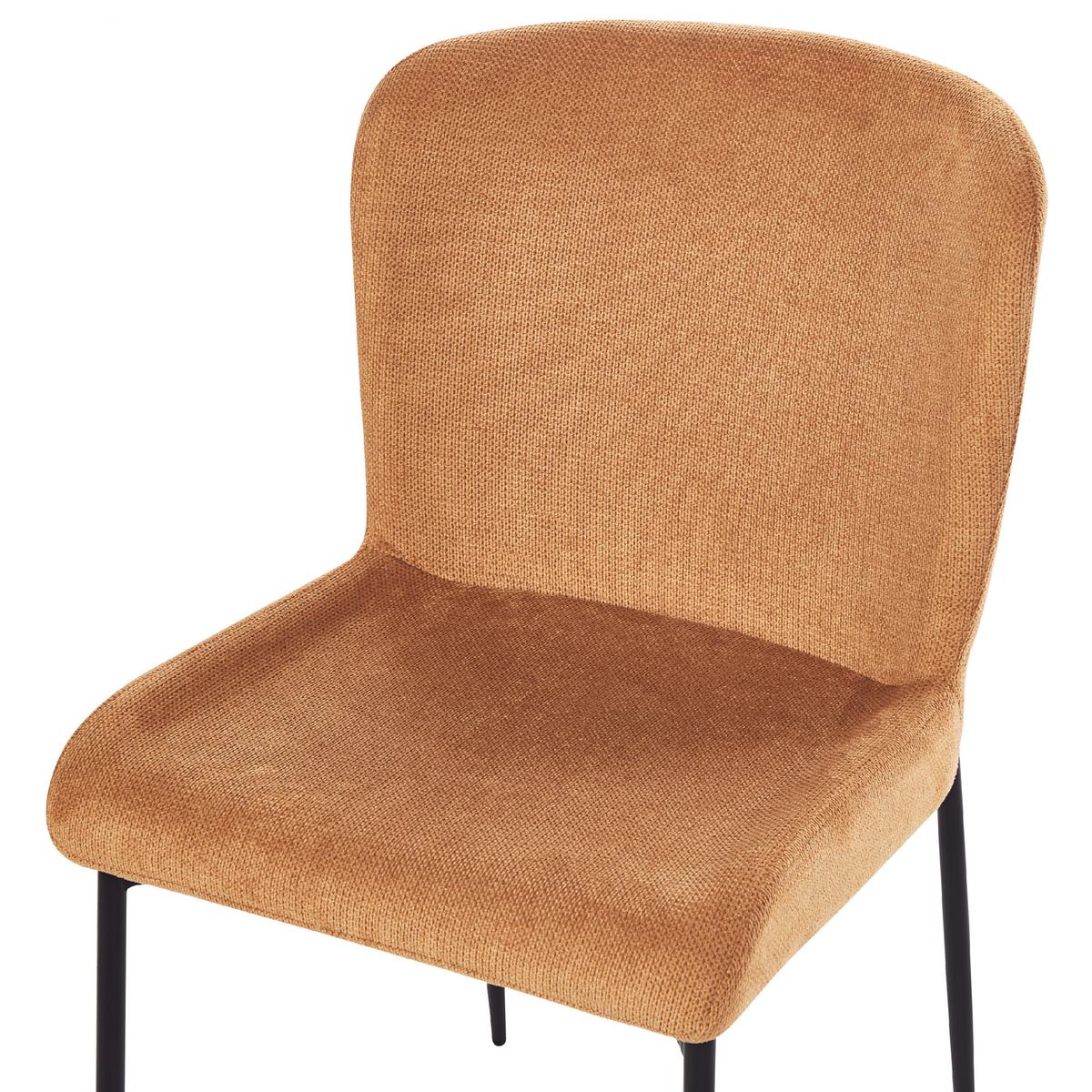 ESSZIMMERSTUHL 2er-Set Polsterbezug Orange Ada - Orange, Textil/Metall (49/82/48cm) - Beliani