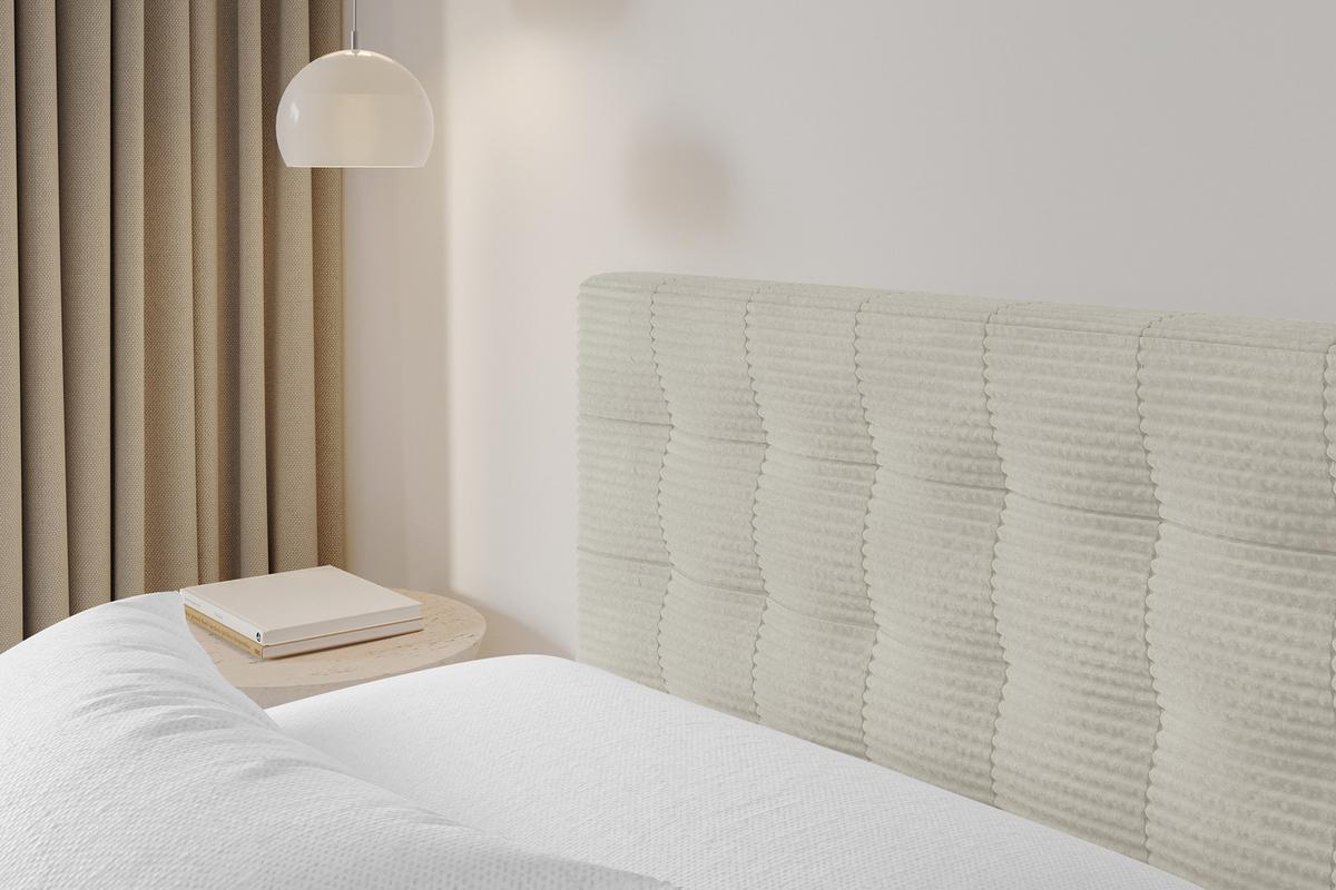 POLSTERBETT mit Bettkasten und Lattenrost, Boxbett ohne Matratze - PARI 160x200 Creme - Creme, Holzwerkstoff/Textil (160/200cm) - ALTDECOR