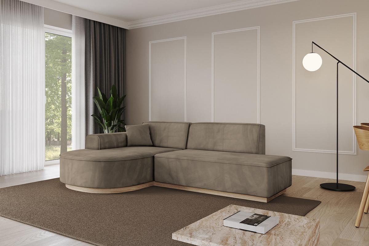 ECKSOFA Ottomane Links ARRIO-L1 - 243x171x83 cm Braun - Braun, Holzwerkstoff/Textil (243/171cm) - ALTDECOR