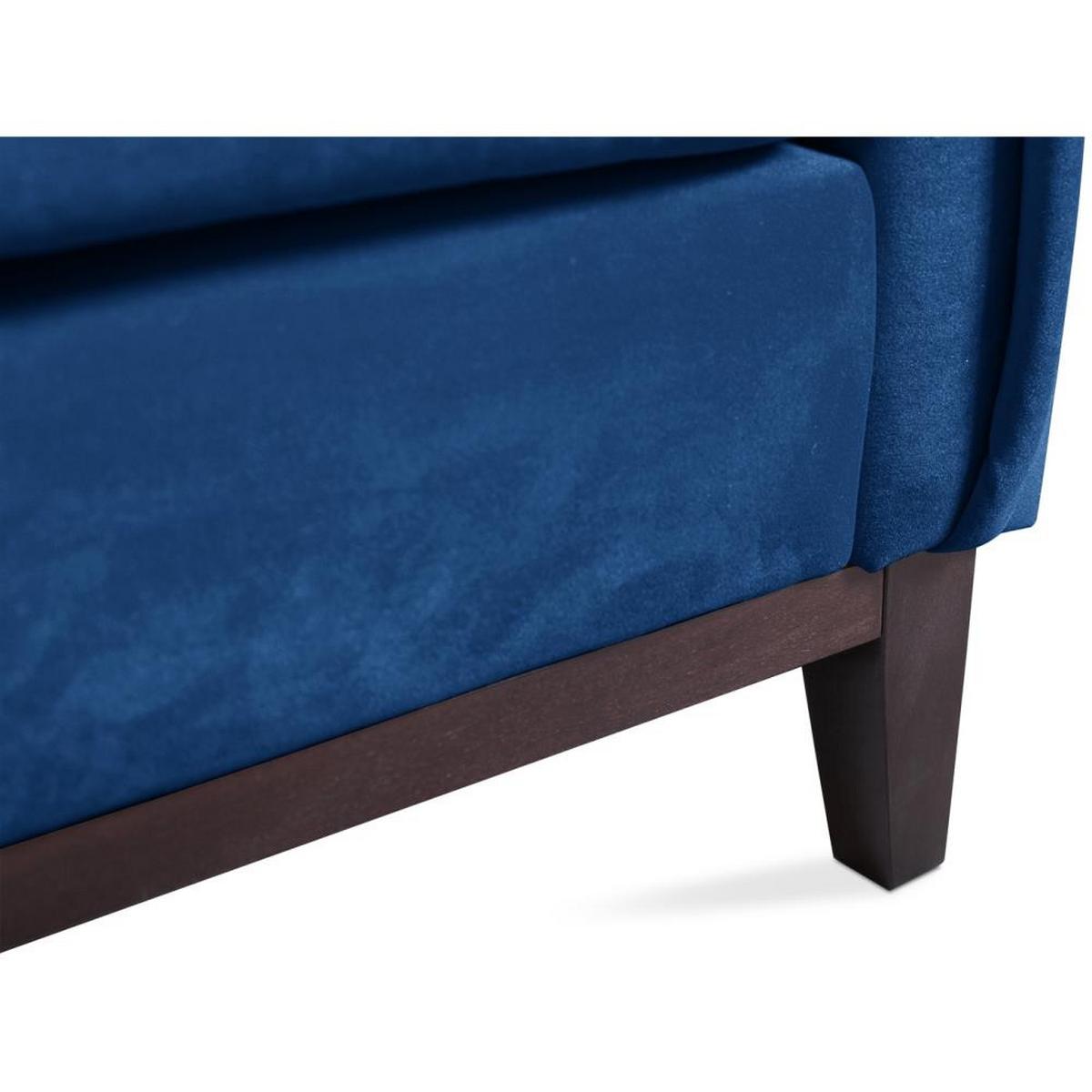 SOFA 3-SITZER Belweder Velours dunkelblau - Wengefarben/Dunkelblau, Holz/Textil (268/95/94cm) - Beautysofa