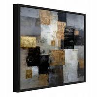 BILDER mit Rahmen Abstraktion Geometrisch Schwarz 30x30 cm - Multicolor, Metall (30/30cm) - Wallarena