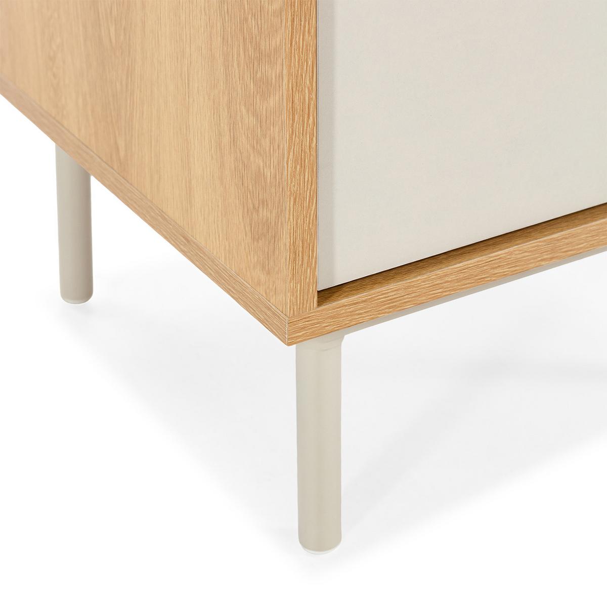 NACHTTISCH Cuzco 2 schubladen Eichenfarbe/grau - Grau, Holzwerkstoff (40/52/40cm) - VS Venta-stock