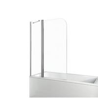 BADEWANNENAUFSATZ mit Festteil und Schwenkfunktion 100/140 cm - Transparent, Glas (100/140cm) - EMKE