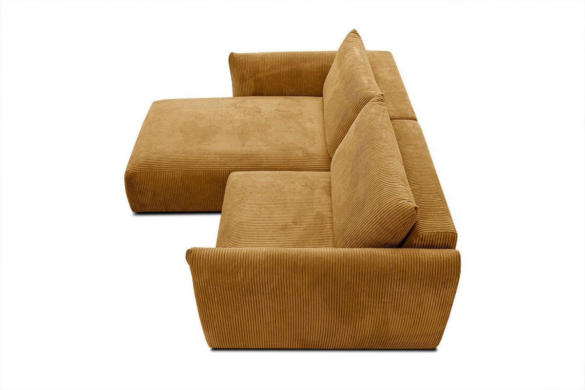 ECKSOFA TAUER 3-Sitzer, honig - Schwarz/Honig, Holzwerkstoff/Kunststoff (173/206cm) - Wozimo