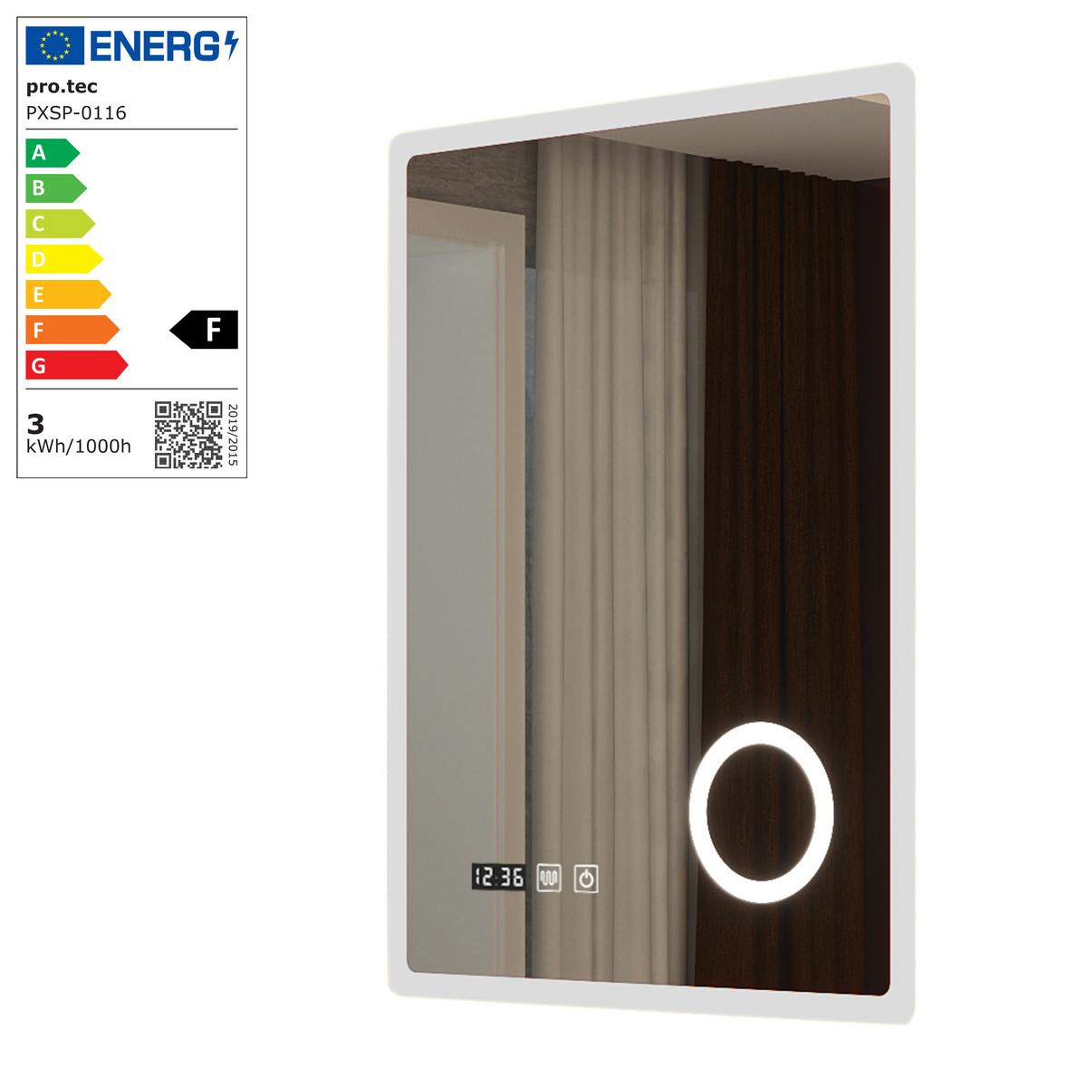 BADEZIMMERSPIEGEL Racale - Weiß, Glas/Metall (60/80/3cm) - pro.tec