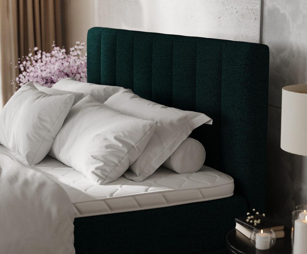 BOXBETT Lusso 200/200 cm Grün im Riva Stoff - Schwarz/Grün, Holz/Holzwerkstoff (200/200cm) - AltaBeds