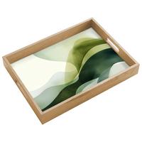 TABLETT Wellen - Abstrakt - Hellgrün - Ornamental 40x30 cm - Grün, Holz (40/5/5cm) - OnlyWow