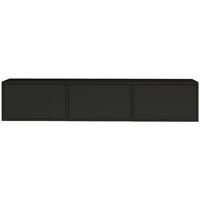 TV-LOWBOARD hängend, 3 Klappen, Schwarz, 150 cm - Schwarz, Holzwerkstoff (150.1/30/30cm) - Selsey