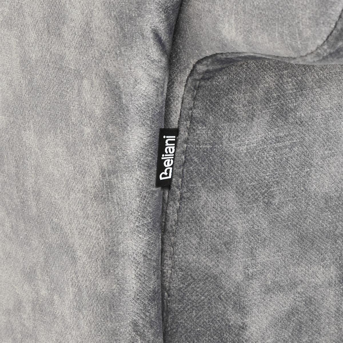 CHAISELONGUE-LINKSSEITIGE Samtstoff Grau Lattes Ii - Dunkelgrau/Braun, Textil (192/81/59cm) - Beliani