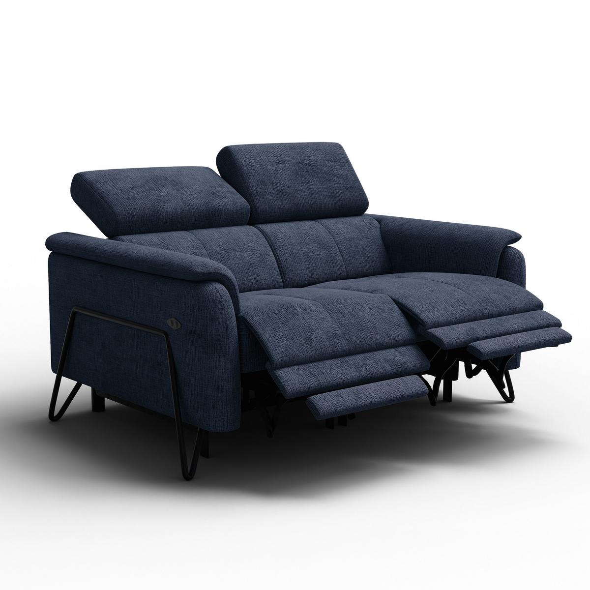 RELAXSOFA RODEN 2-Sitzer, marineblau - Dunkelblau, Holz/Textil (152/82/103cm) - Wozimo