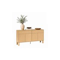 KOMMODE LINDEN 180/40,6/91,6 cm 4 Türen 2 Schubladen Eiche Bookmatch - Eichefarben, Eichenholz/Holzwerkstoff (180/91.6/40.6cm) - Lookway