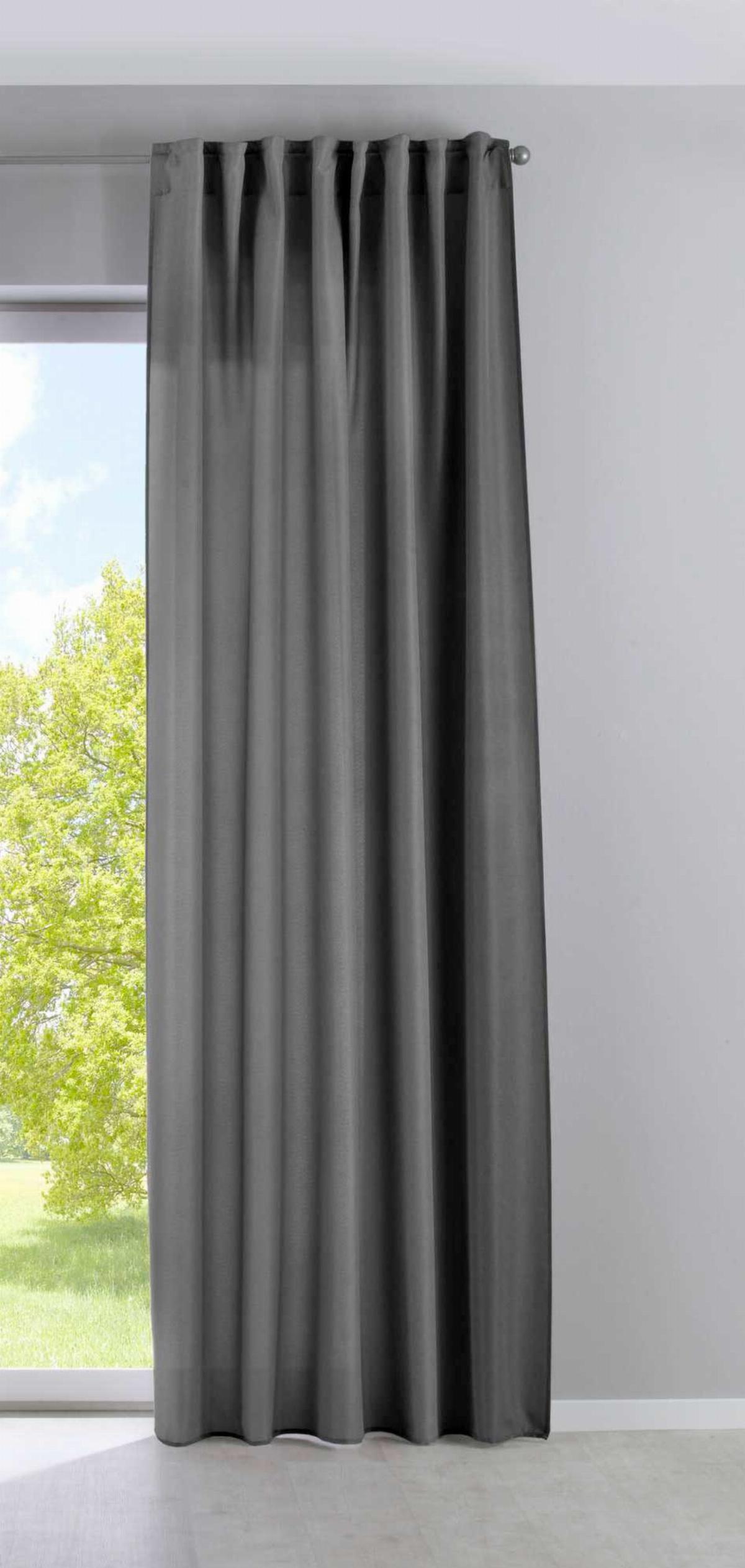 SCHLAUFENGARDINE 2ER SET »Jena« HxB 145x140 cm Grau - Grau, Textil (140/145cm) - Gardinenbox
