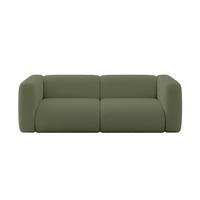 MODULARES Sofa 2-SITZER MIRA-S1 228x89x70 Grün cm Bouclé - Schwarz/Olivgrün, Holzwerkstoff/Kunststoff (228/70/89cm) - ALTDECOR
