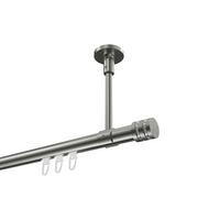 GARDINENSTANGE INNENLAUF Sonette Estana 360 cm (geteilt in 2 x 180 cm), 1-läufig, 20 mm Ø Edelstahl-Optik - Edelstahlfarben, Metall (360cm) - INTERDECO