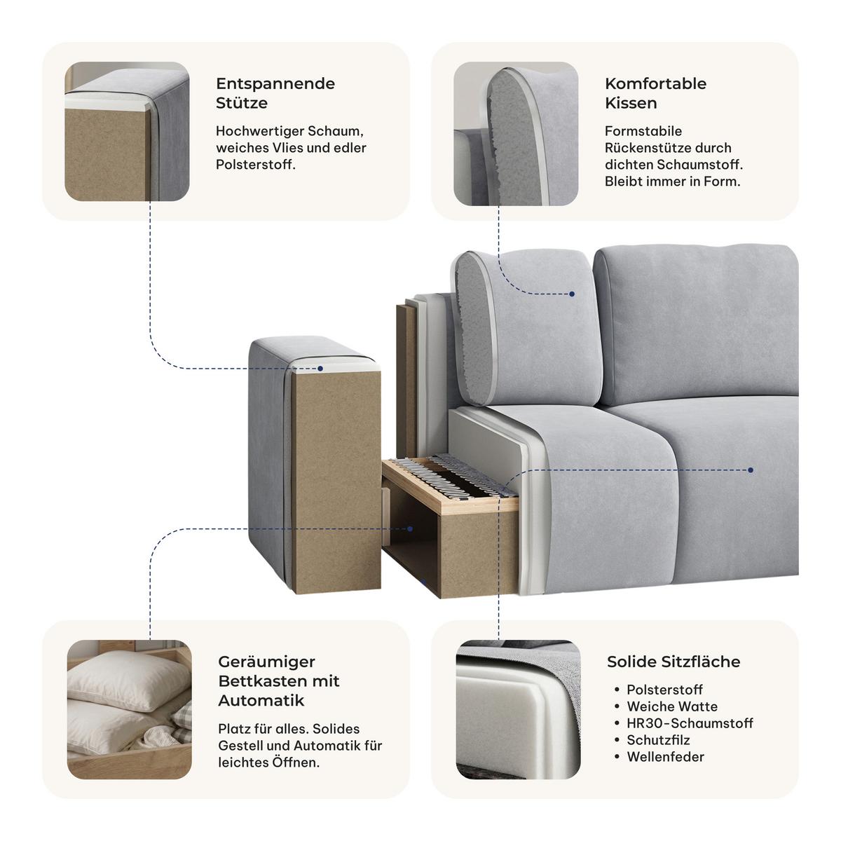 ECKSOFA AVINI T R-S Braun Kordstoff mit Schlaffunktion - Braun, Holzwerkstoff/Textil (277/160cm) - MASSENO