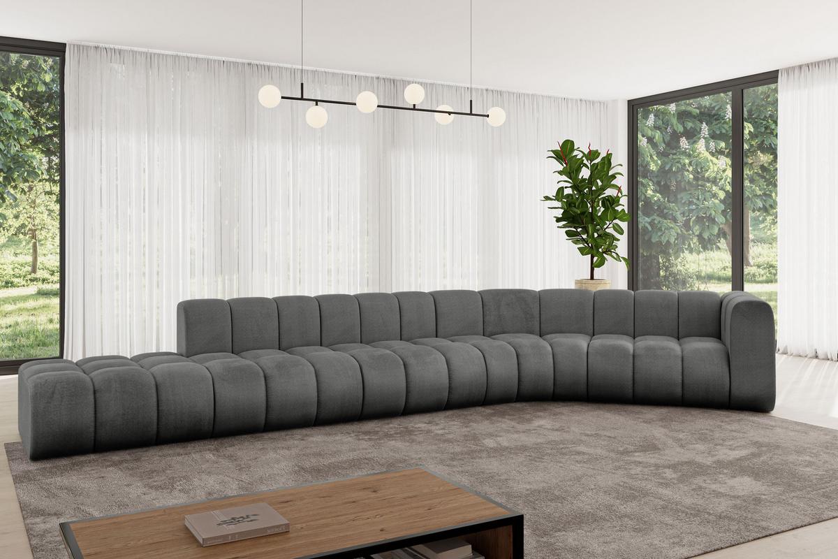 ECKSOFA modulares Sofa Tilmo-L2 - 490x194x70 cm Dunkelgrau - Dunkelgrau, Holzwerkstoff/Textil (490/194cm) - ALTDECOR