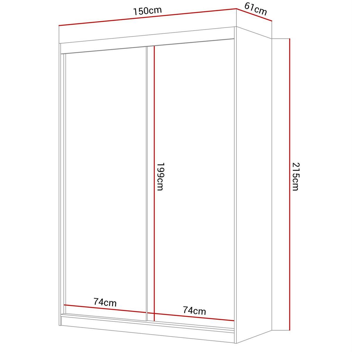 SCHIEBESCHRANK CAMARO III mit Spiegel 150 cm Weiß - Weiß, Holzwerkstoff (150/215/59cm) - Lookway