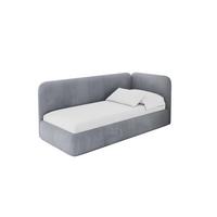 EINZELLBETT Jugendbett mit Bettkasten und Matratze H3/H4, Links - ELSY 80x200 Grau - Grau, Holzwerkstoff/Textil (80/200cm) - ALTDECOR
