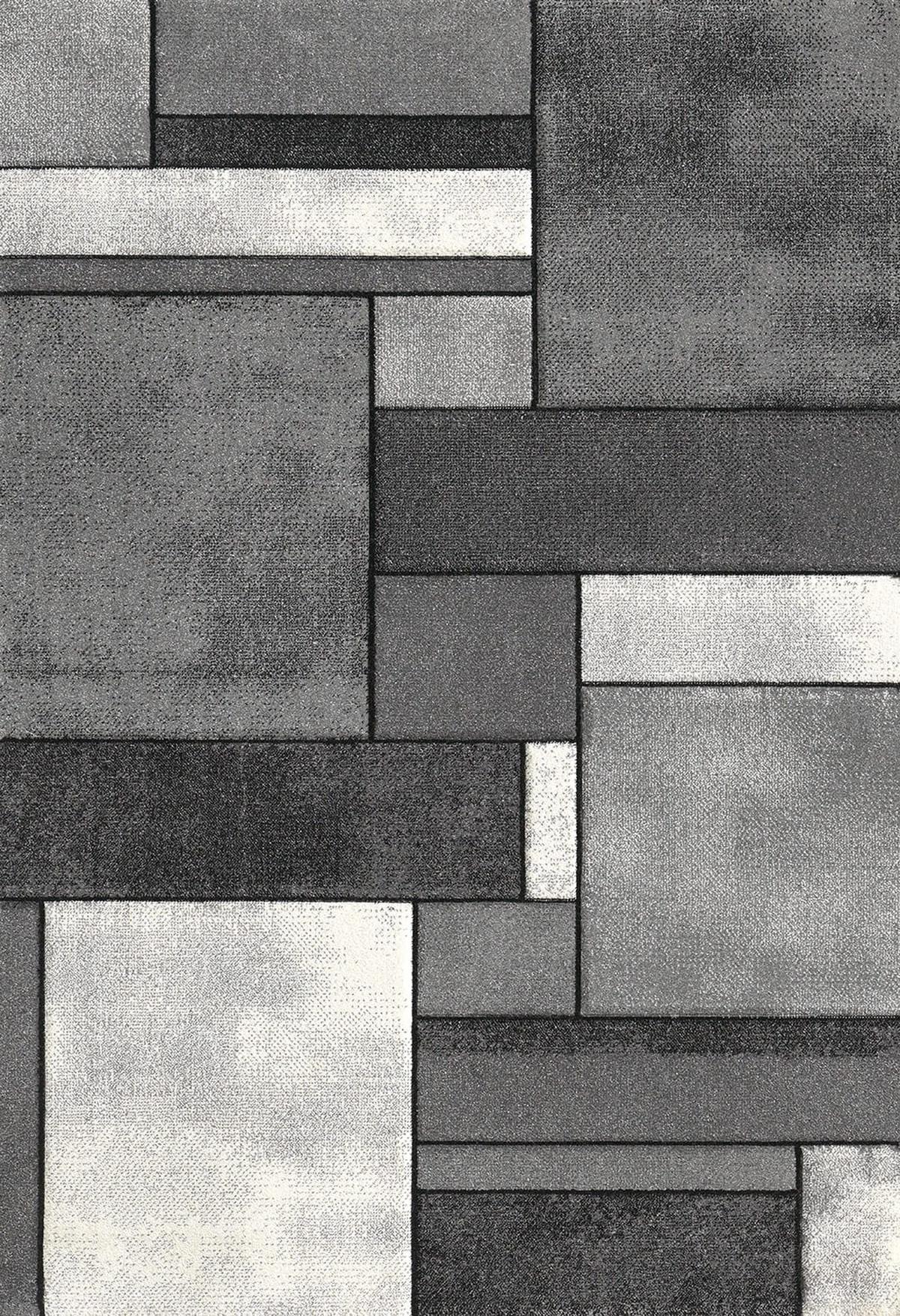KURZFLORTEPPICH Patchwork BIENO Polypropylen Grau 120 x 170 cm - Grau, Textil (120/170cm) - KADIMA DESIGN
