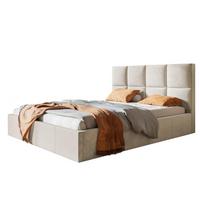 BETT 120x200 - Polsterbett mit Bettkasten und Holzrahmen - Modern Betten - Weicher Jasminstoff - Kollektion Roma, Beige - Beige, Holz/Textil (120/200cm) - Alpi-Möbel