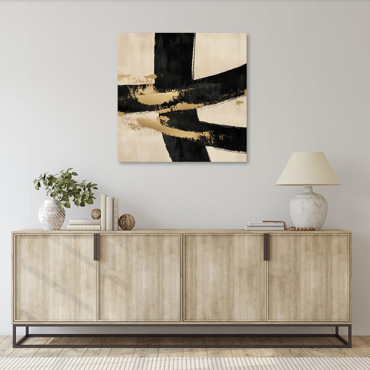 LEINWANDBILD Abstraktes beiges Industrie Loft 60x60cm - Beige, Textil (60/60cm) - Feeby