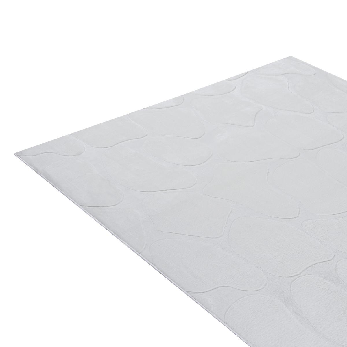 TEPPICH Hellgrau 160/160 cm Kawi - Hellgrau/Grau, Textil (160/160cm) - Beliani