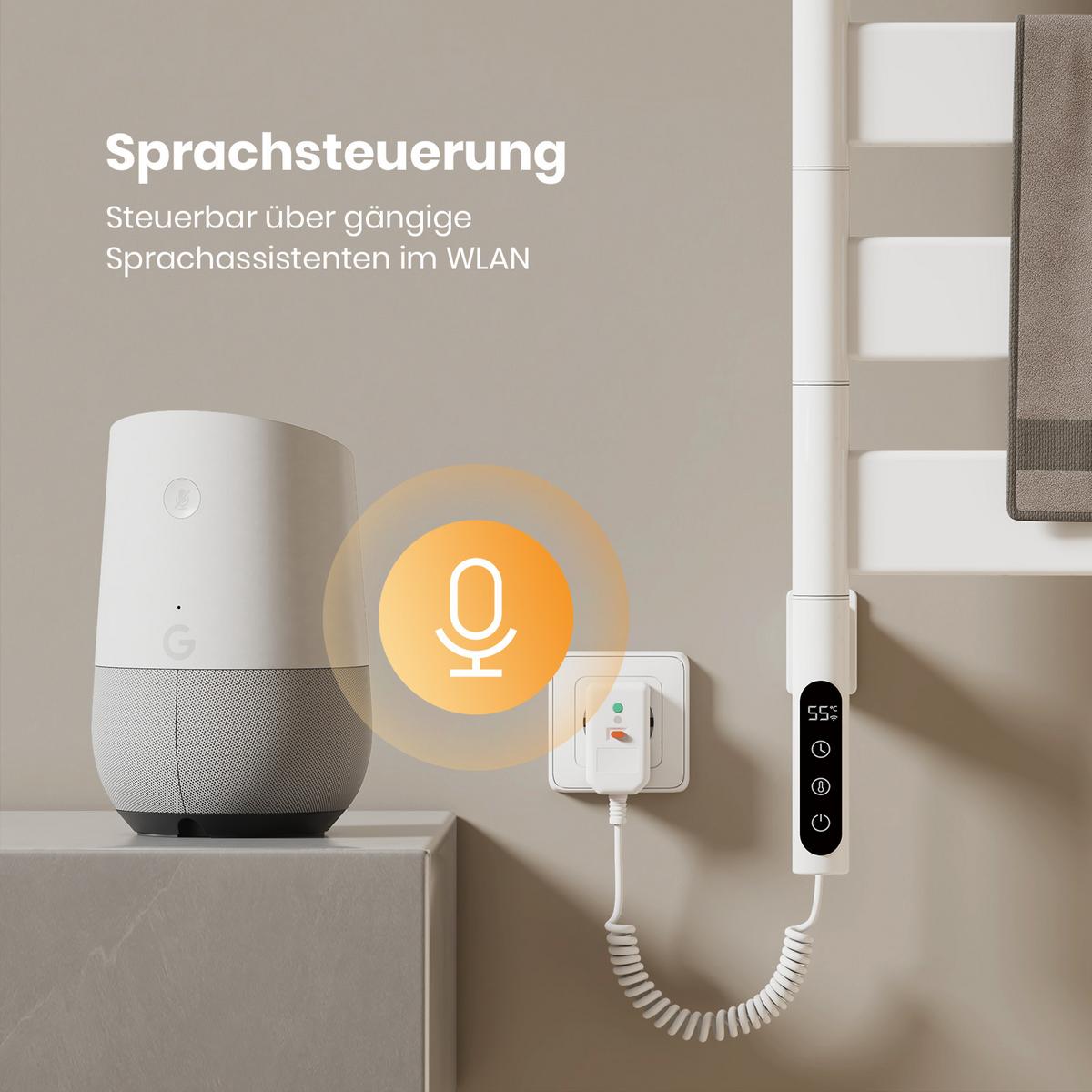 HEIZKÖRPER Handtuchheizkörper Intelligentes Heizsystem mit Ablage Weiß 76/45 cm - Weiß, Metall (45/76/14cm) - EMKE