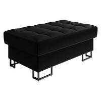 POLSTERHOCKER Laris - Schwarz, Holz/Textil (106/44/67cm) - MIRJAN24