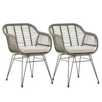 GARTENSTUHL PARAMO 2ER-SET - Grau, Textil/Metall (61/82/57cm) - IDIMEX