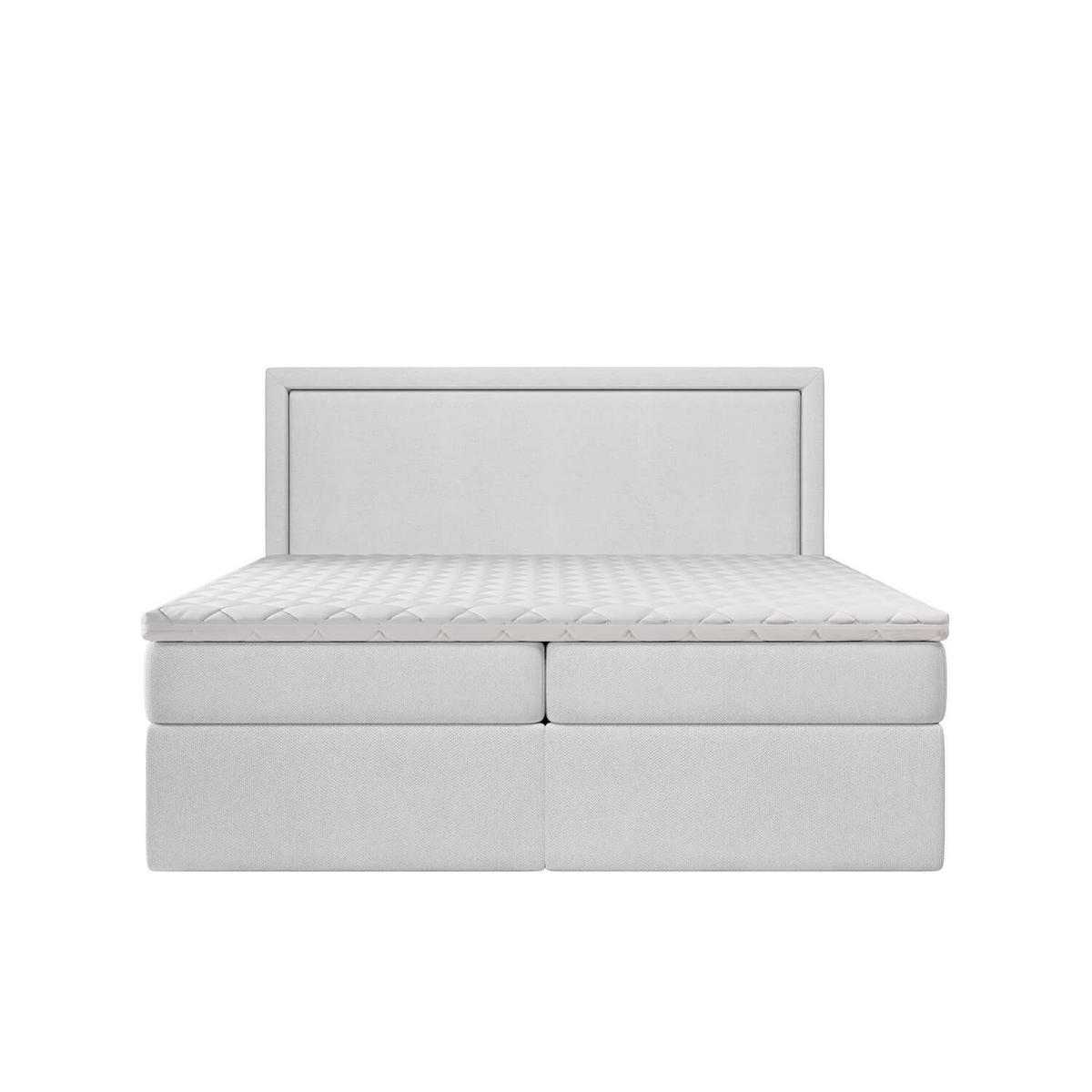 BOXBETT Jodan 140/200 cm Hellgrau im Megan Stoff - Hellgrau/Schwarz, Holz/Holzwerkstoff (140/200cm) - AltaBeds