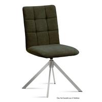ESSZIMMERSTUHL drehbar (6er-Set) Drucie 47x91x60 Edelstahl/Khaki - Dunkelgrün/Edelstahlfarben, Kunststoff (60/91/47cm) - 58aufmkessel