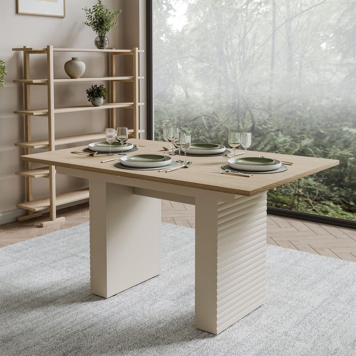 ESSTISCH FLORENCE, ausziehbar von 140–180 cm. - Kaschmir, Holzwerkstoff (90/140/75cm) - Lookway