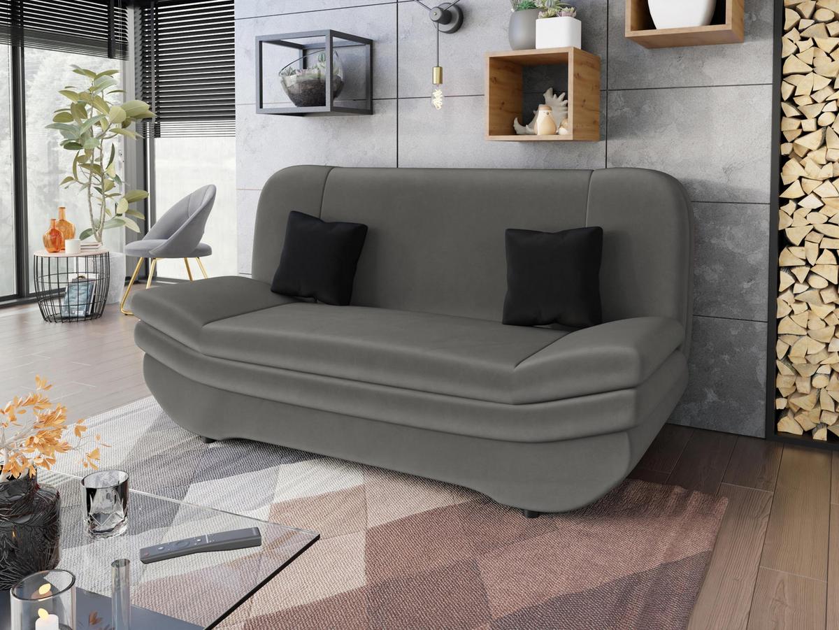 SCHLAFSOFA Weronika - Graphitfarben/Schwarz, Holz/Kunststoff (200/95/90cm) - MIRJAN24